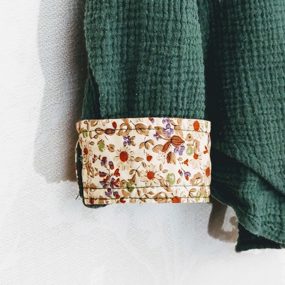 Blue Rain Button Down Shirt with Lace Back - Picture 5 of 8